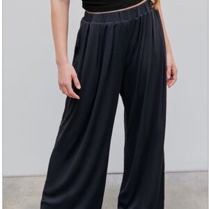 Cider Wide Leg Pants Elastic Waist